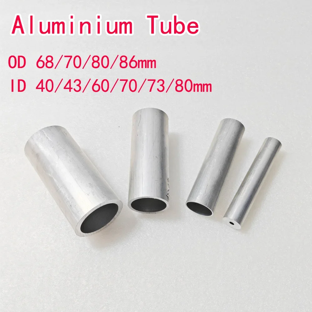 1Pc 6061 Aluminium Alloy Tube OD 68/70/80/86mm Hollow Round Aluminum Pipes Plumbing ID 40/43/60/70/73/80mm Length 100mm 200mm