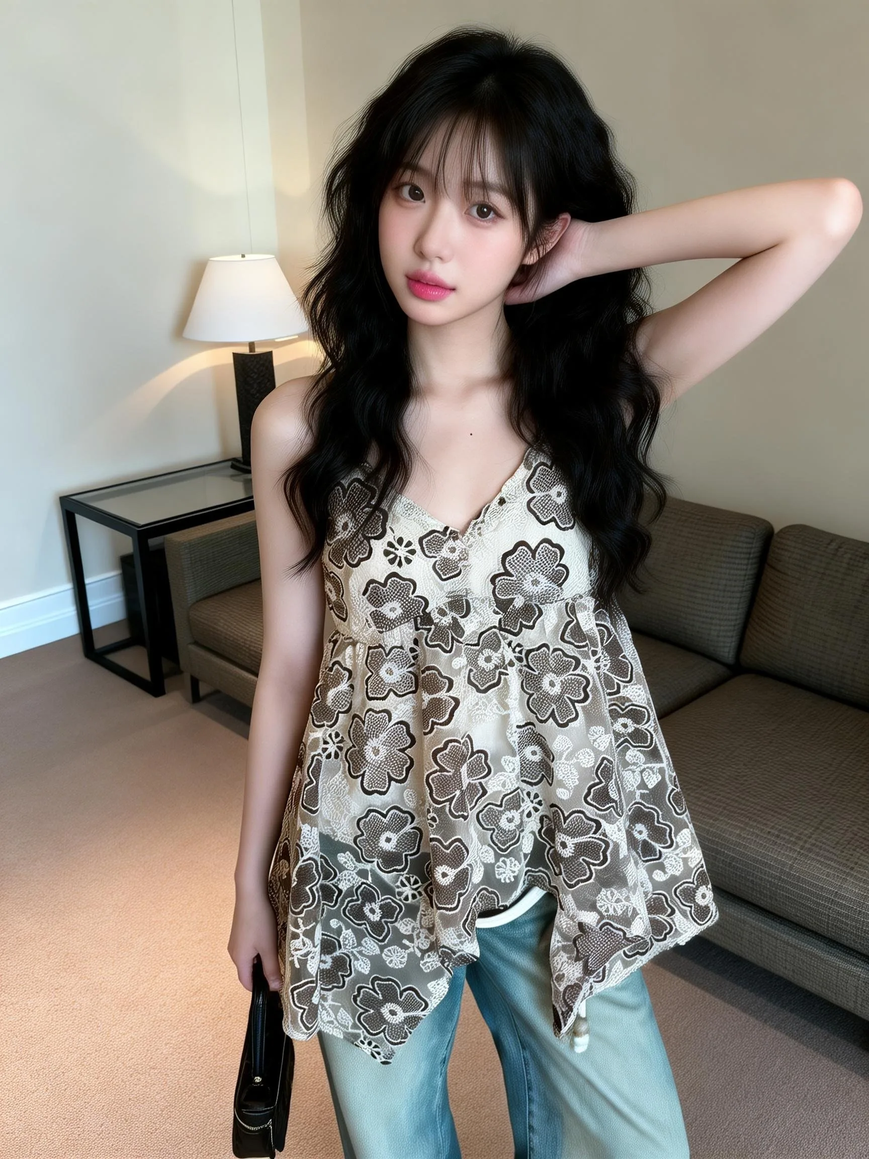 

Ретро-топ женский с вышивкой и цветочным узором, на бретельках, приталенный, весна-лето, в этническом стиле, с эффектом стройности