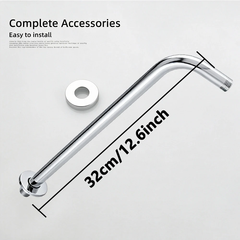 1 PC Wall‑Mounted Shower Arm 5.9inch/15cm 12.6inch/32cm Optional Anti‑Drop Durable Bathroom Accessory