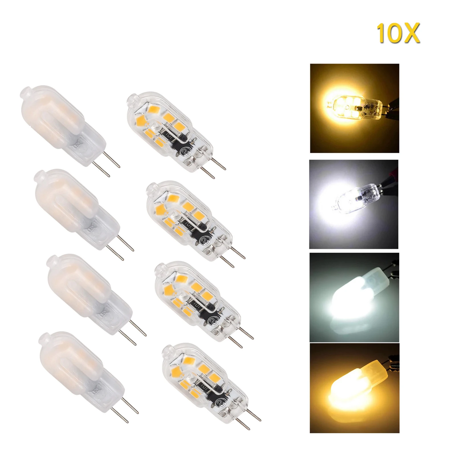 

10X 3W G4 LED Corn Light Bulbs replacement Chandelier Decorative Bombillas Saving 3000K lamps Beam Home 220V 12V SMD for Low