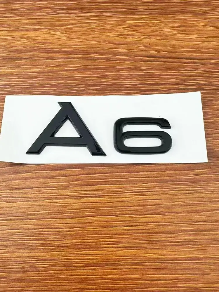 Für AUDI A6 2012-2017 ABS 4-Ring Logo Auto Motorhaube Frontgrill Heckklappe Emblem Glänzend Schwarzer Aufkleber Sline Quattro Zubehör