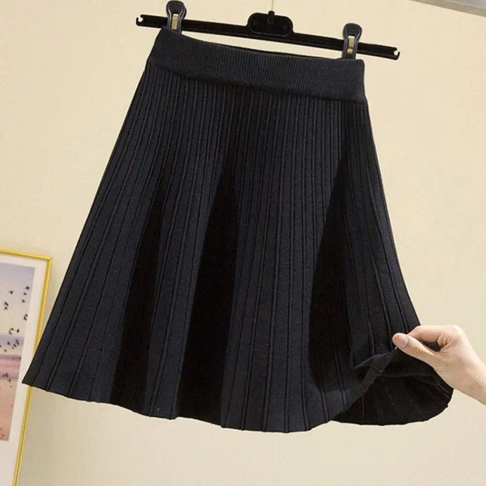 快適なスケータースカート 通気性のあるスケータースカート スタイリッシュなハイウエストスケータースカート 裾デザイン付き 女性用 Aライン 秋用
