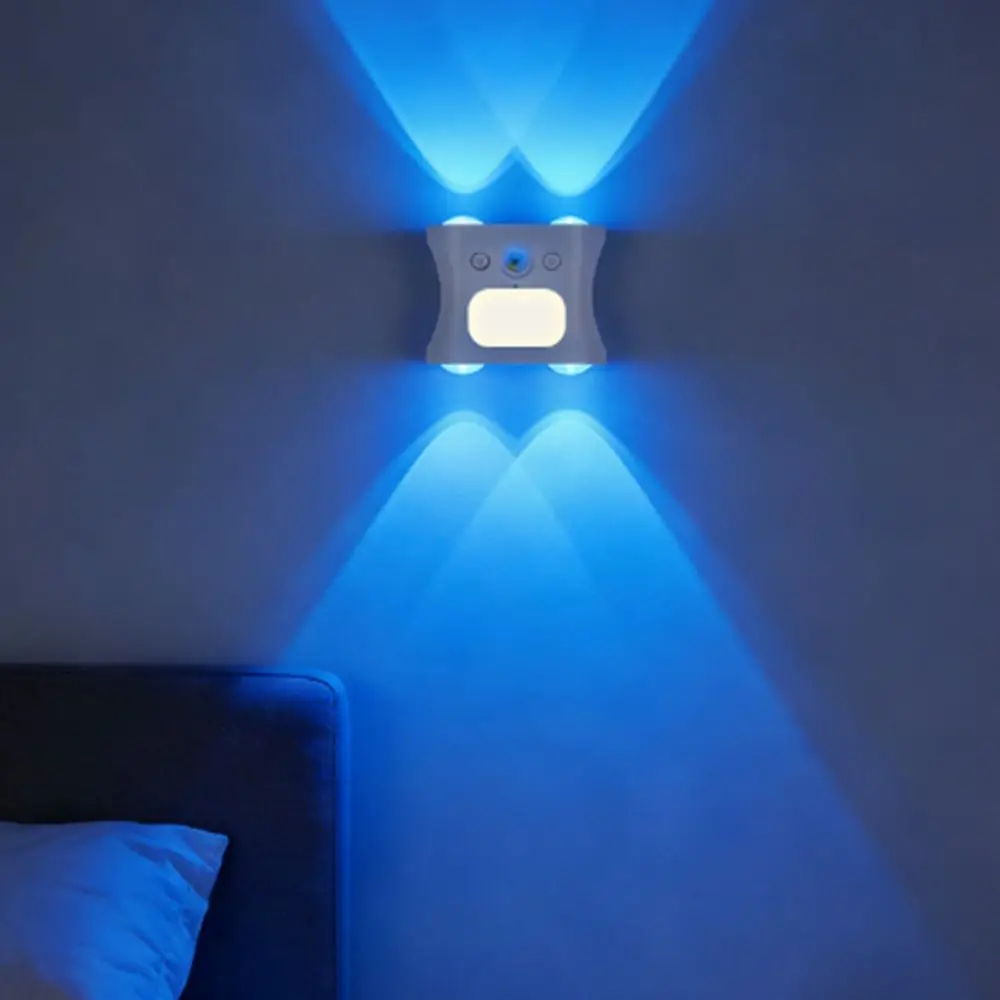 Rechargeable Human Body Sensor Wall Lamp RGB 16 Colors Intelligent Motion Sensor Night Light Wireless with Remote Control