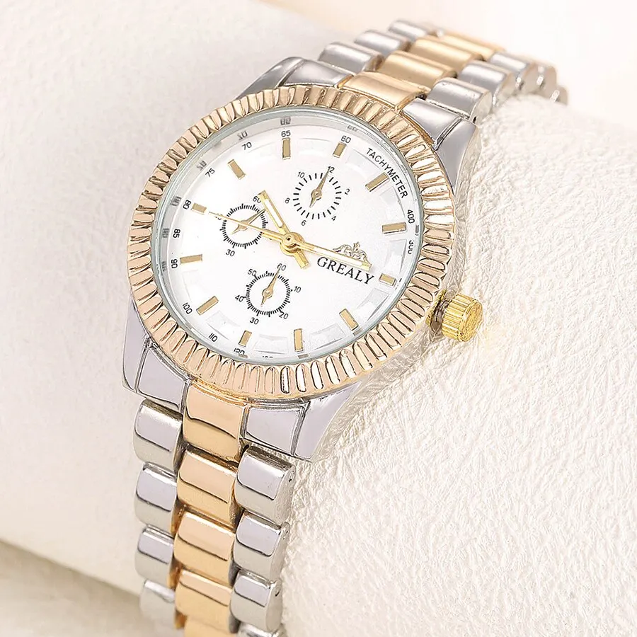 Women Exquisite Quartz Watch Dainty Casual Business Circular Pointer Stainless Steel Strap Watch Gift For Friends