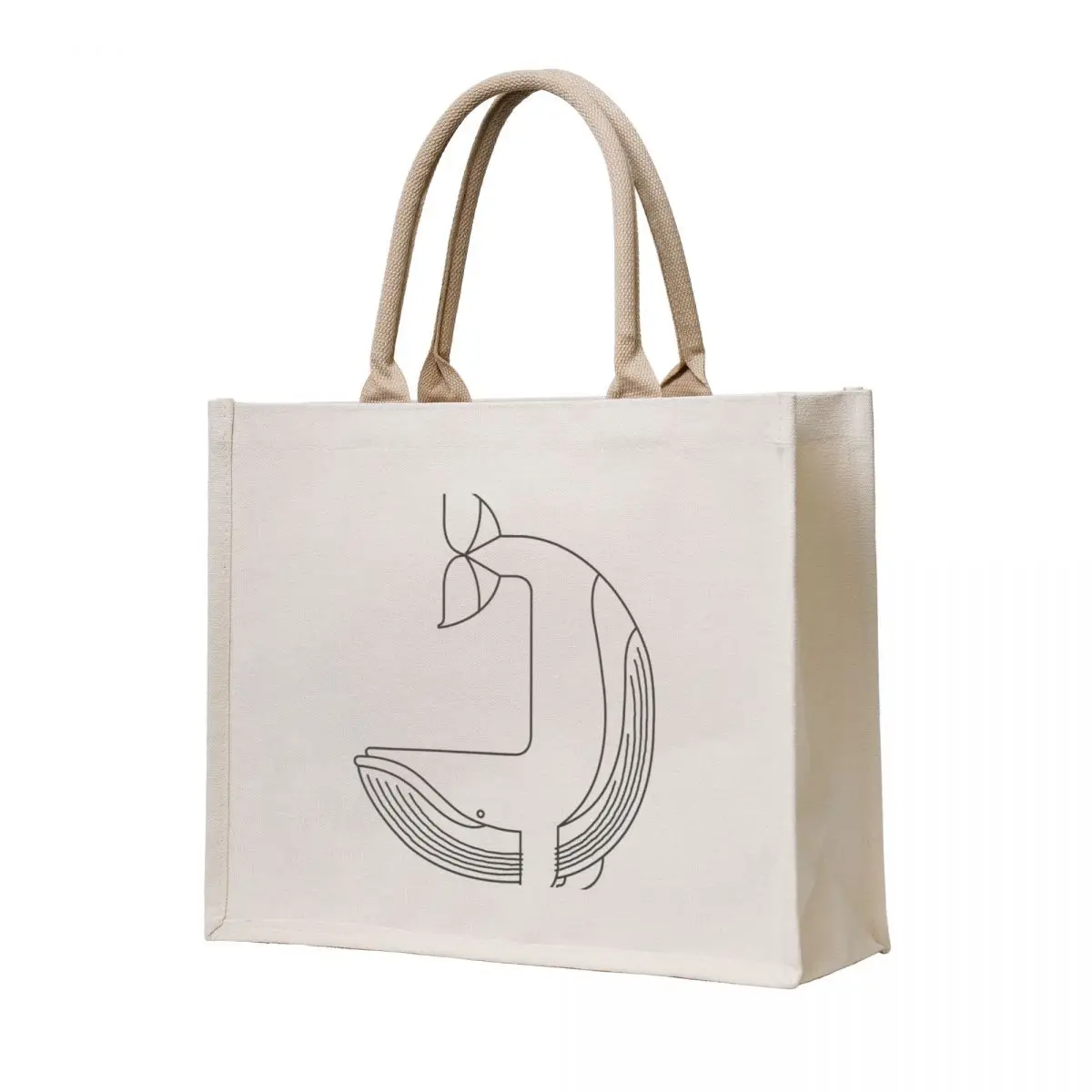 

Minimalist Blue Whale Tote Bag Women's beach bags shopper bags hand bag