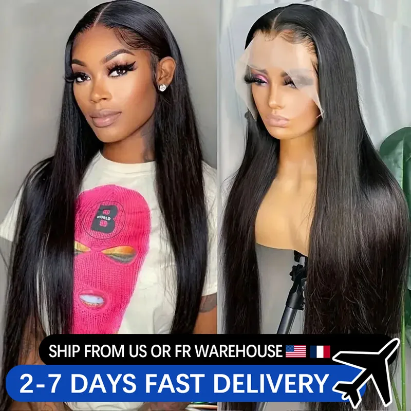 30 Inch Bone Straight 13x6 Lace Frontal Human Hair Wigs Pre Plucked 13x4 Lace Front Wig For Women Brazilian Remy with Baby Hair