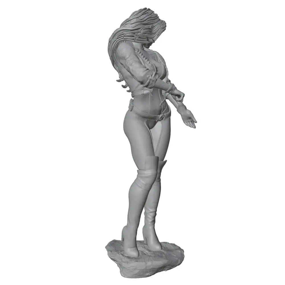 1/24 Realistic fashionable female character, miniature resin model kit, GK mini 3D printed gray model statue, not colored view 4