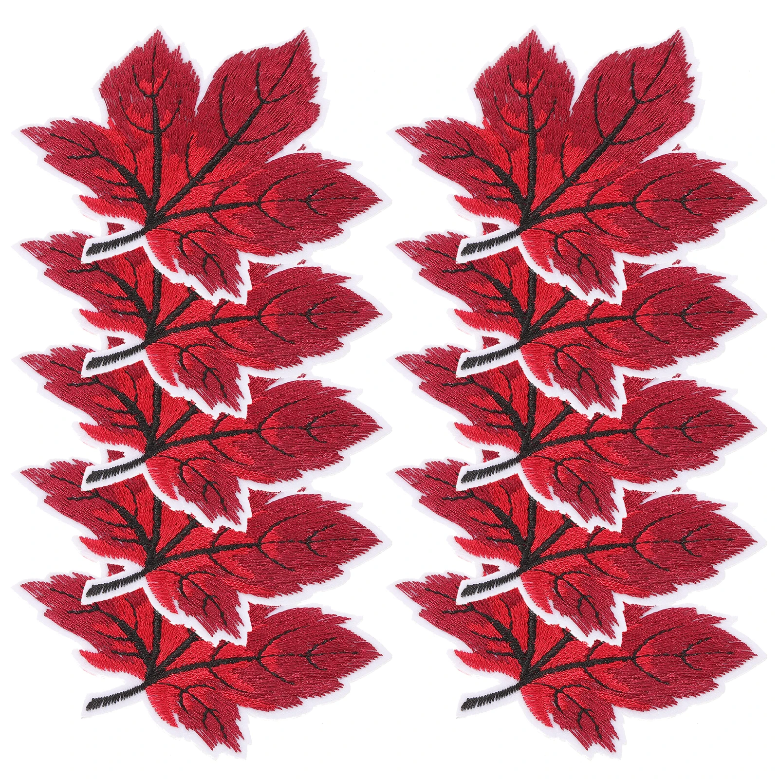 

10 Pcs Maple Leaf Patch Embroidered Cloth Sew on Clothing Decorative Patches Clothes Adhesive for Small Appliques