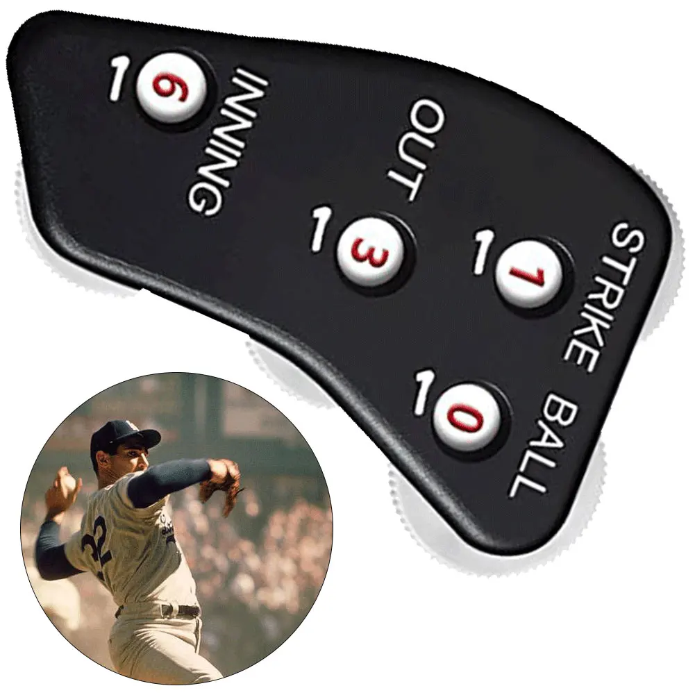 4 Wheel Baseball Umpire Clicker Baseball Scorer Handheld Softball Counter for Scorekeeper Recording Outs & Innings Balls