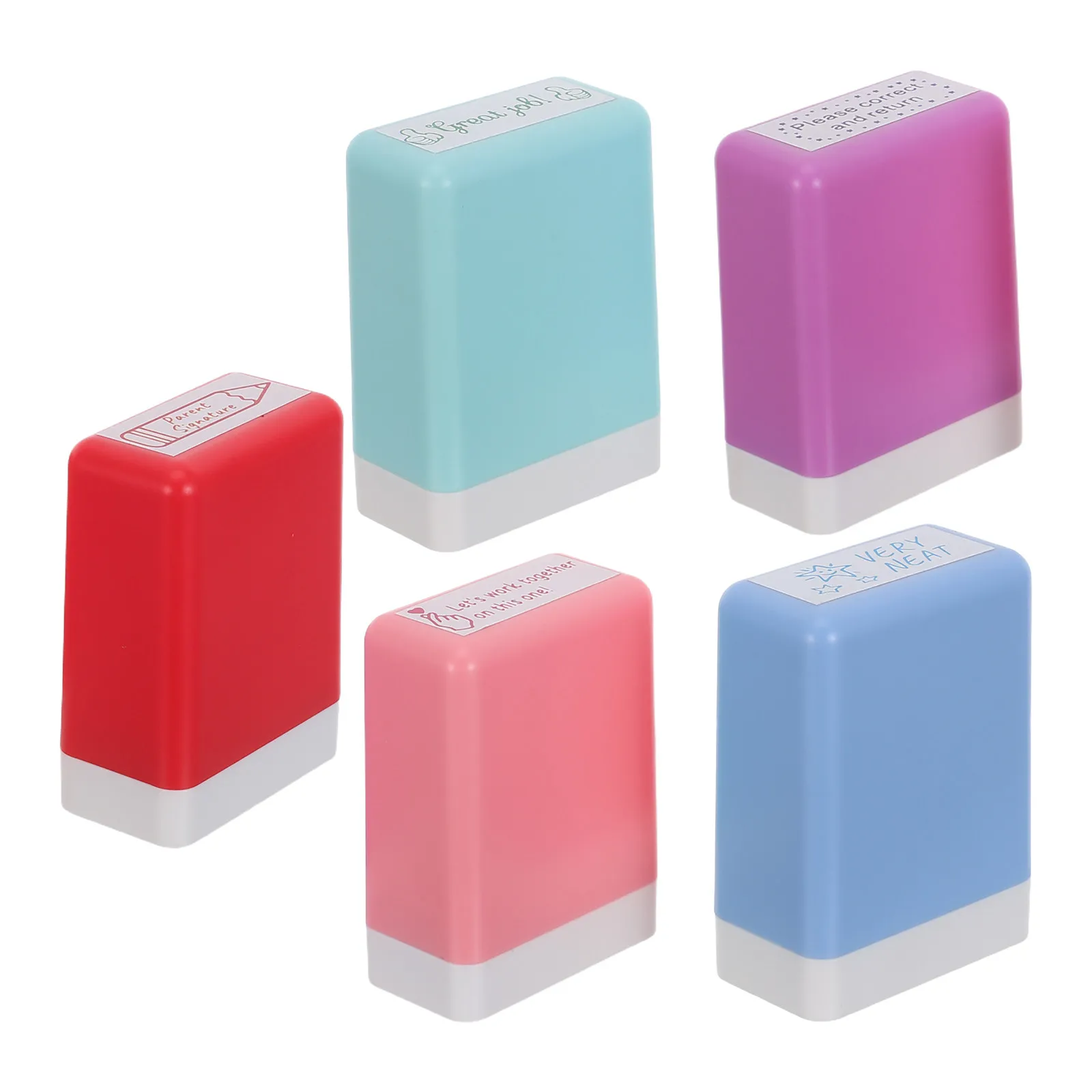 1 ensemble de tampons de commentaires pour enseignants, tampons auto-encreurs colorés encourageants pour la récompense en classe, pour la correction des devoirs, les commentaires et l'évaluation