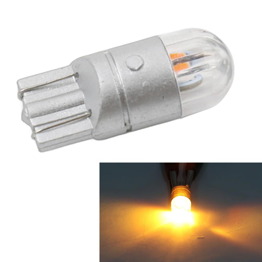 1Pc T10 2SMD 3030 W5W 194 168 LED Reading License Plate Light Side Lamp DRL Amber Universal Car Lighting Accessories