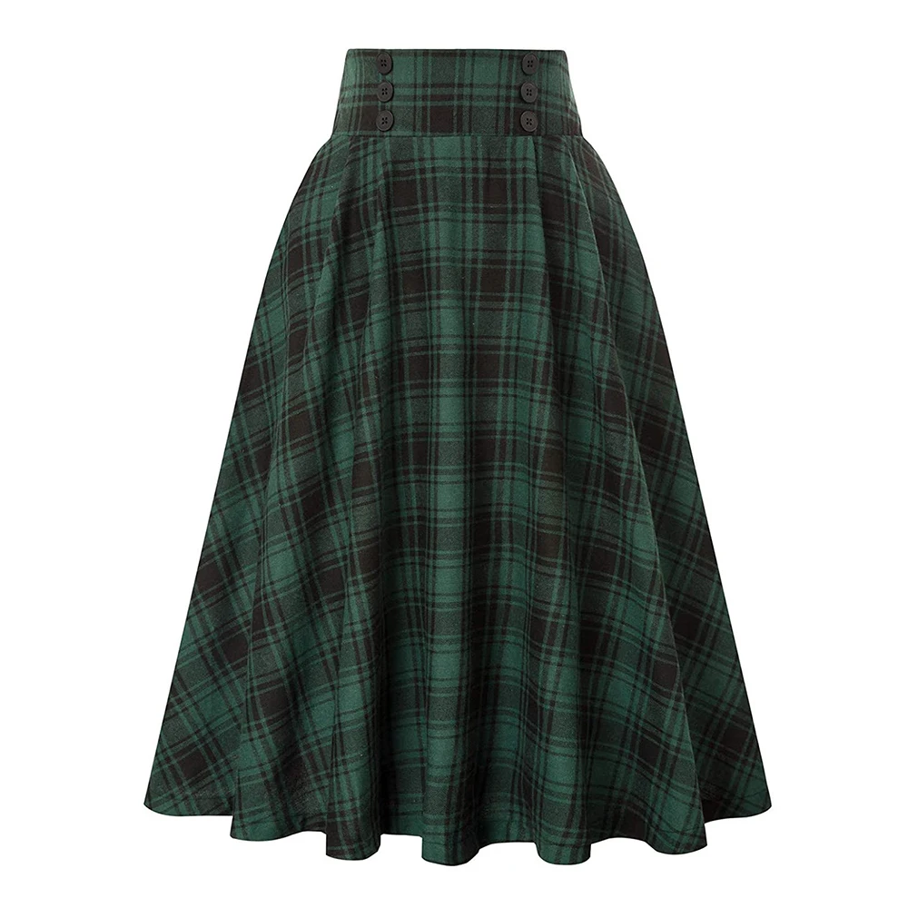 Casual Swing Skirt Plaid Skirt Spring Fashion Summer Outfits Brand New Moderate Elasticity Polyester Fabric Print Pattern