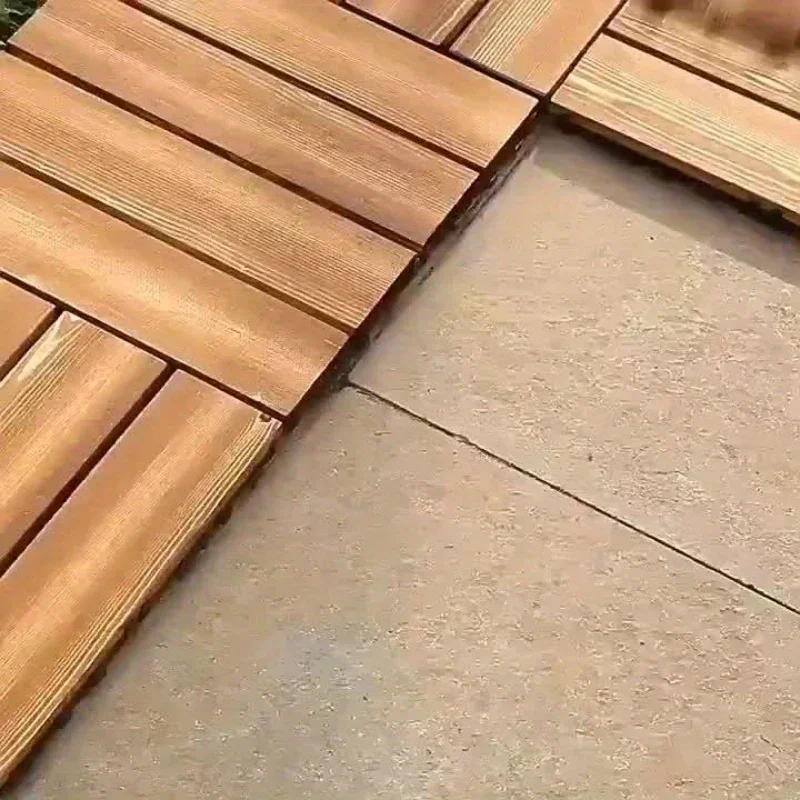 Azulejos de suelo de madera, instalación de empalme DIY para terraza exterior, balcón, azulejos de suelo de patio, 1 ud.