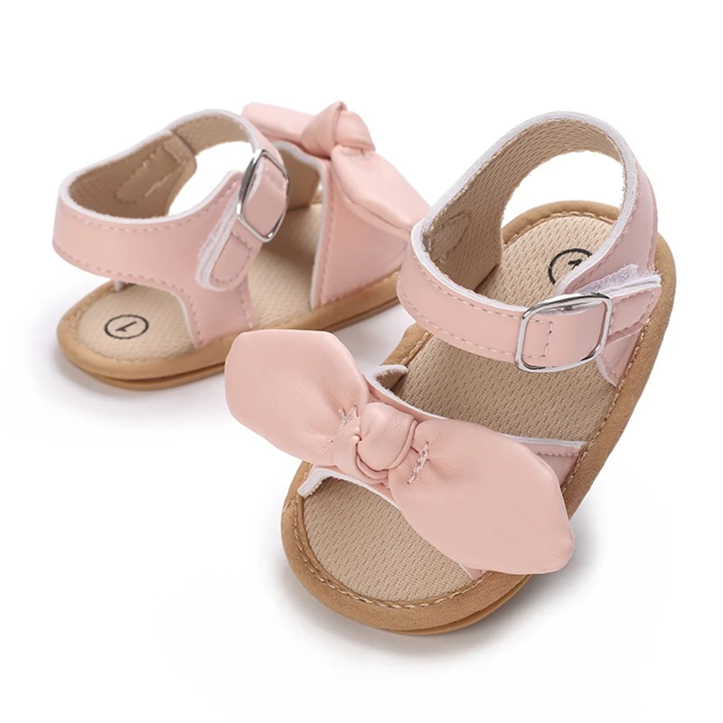 

Baby Girls Toddler Walking Flat Shoes 0-18 months Baby Girls Bow Wedding Dress Shoes Infant Outdoor Sandals