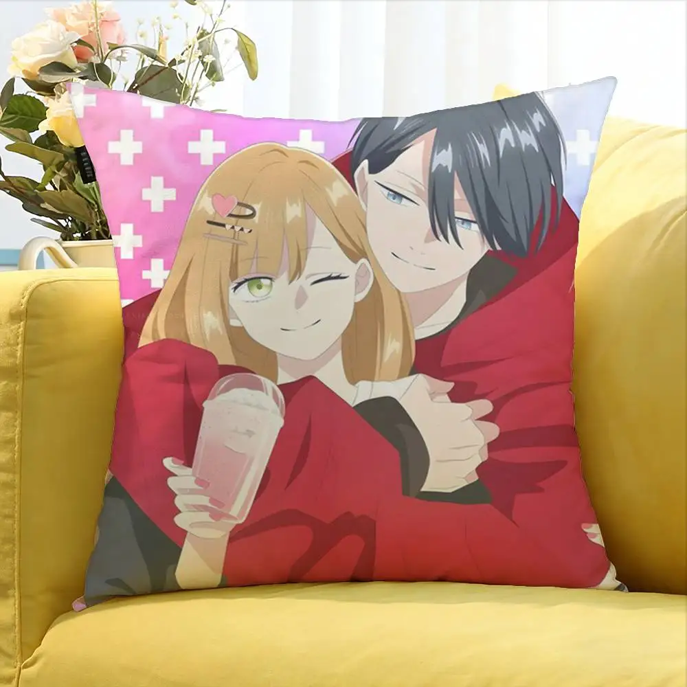 My Love Story With Yamada-kun At Lv999 Various Sizes Square Pillow Case For Car Home Bedchamber Decor
