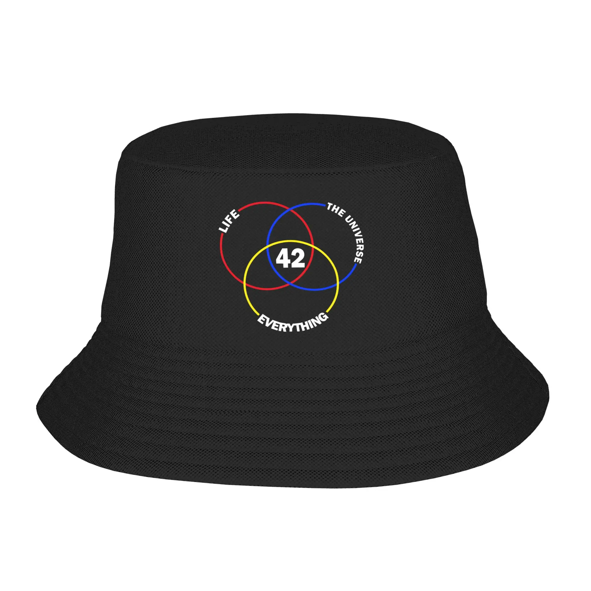 Travel Headwear dont panic 42 The Answer To Life Douglas Adams Merch Bucket Hats Harajuku Women Men  Sun Bob Hats