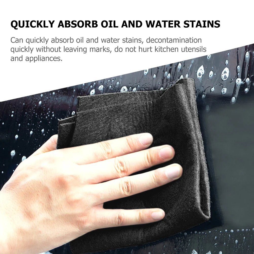 Microfiber Dish Microfiber Dish Towels Rag Cutlery Washing Cloths Cleaning Rags Kitchen 30X30X0.1CM Black Non-woven Fabric