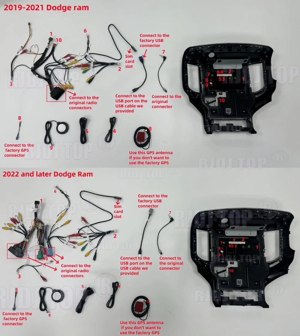 13.6 بوصة أندرويد 13 ل دودج رام 1500 2500 3500 2019 - 2022 راديو السيارة الوسائط المتعددة السيارات مشغل استريو شاشة تعمل باللمس GPS رئيس وحدة #6
