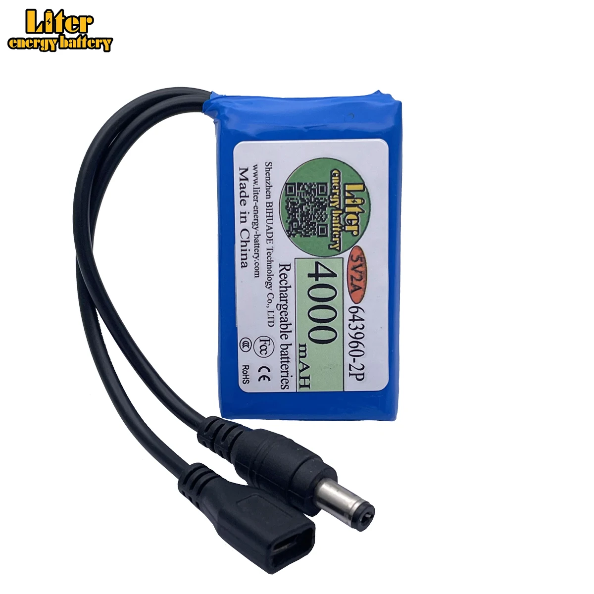 소형 마이크로 컨트롤러 지능형 잠금 LED 램프 전원 공급 장치, 4000mah 부스터 배터리, 4.8V Lipo 배터리, 5V 2A 643960-2P