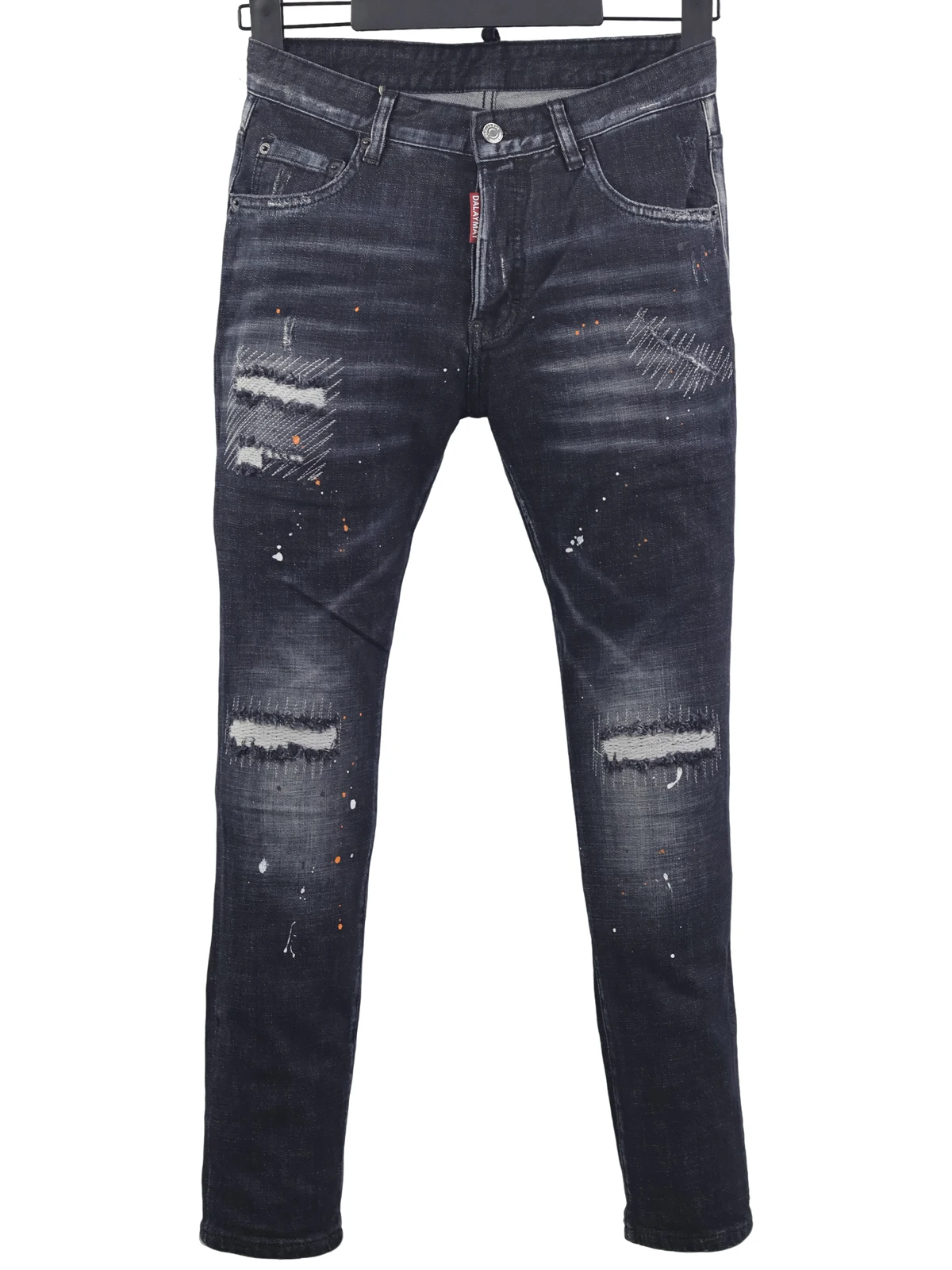 

6078, новые джинсы Four Seasons D2, трендовые мужские модные облегающие узкие брюки, универсальные узкие брюки черного цвета