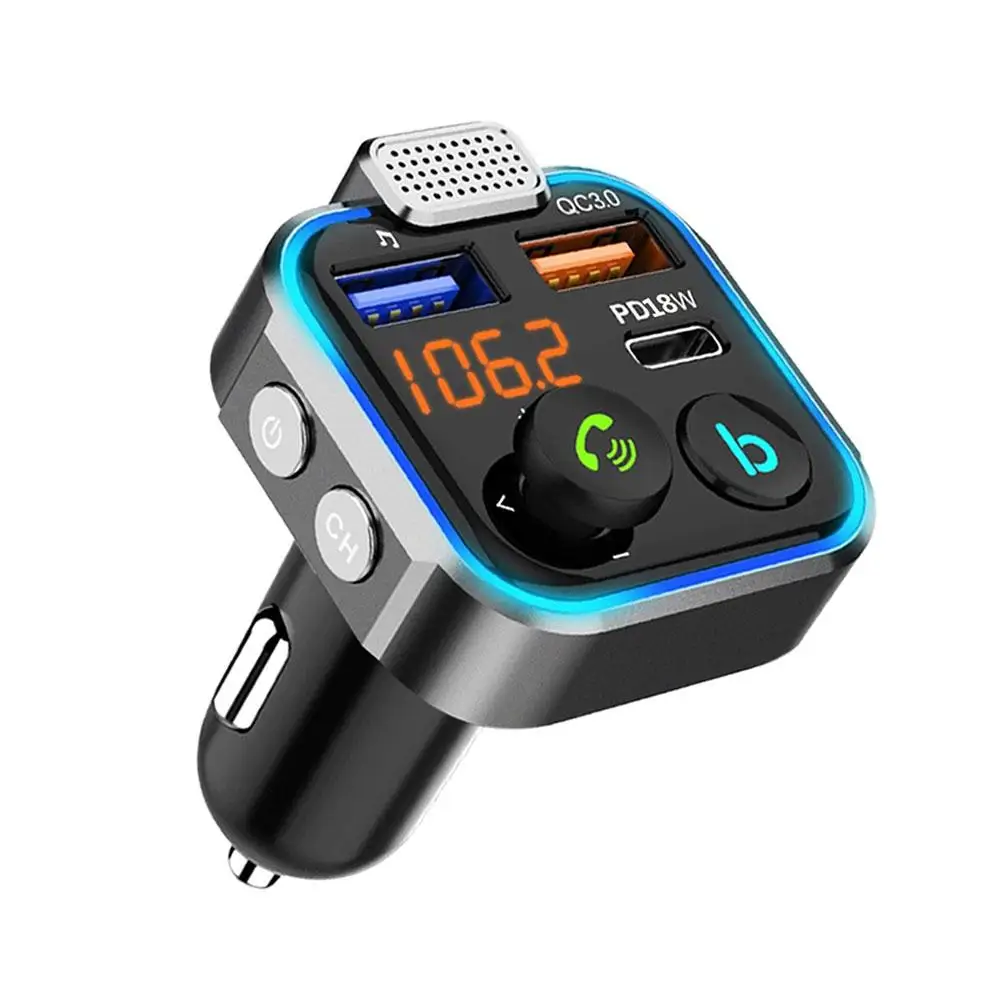 Car MP3 Player Fm Transmitter Wireless Bluetooth Digital Adapter Fast Car Accessories Display Automotive Charger N9X0