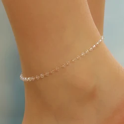 Chandler Transparent Glass Beads Beach Anklet Simple Jewelry Birthday Party Gifts for Women Girls