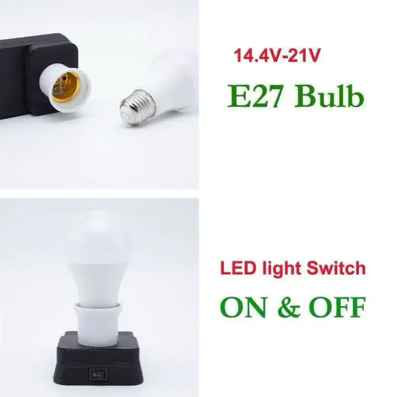 5W Wireless Portable LED Work Light Power Supply For Greenworks 40V Lithium Camping Lantern E27 Bulbs Lantern  (No Battery)