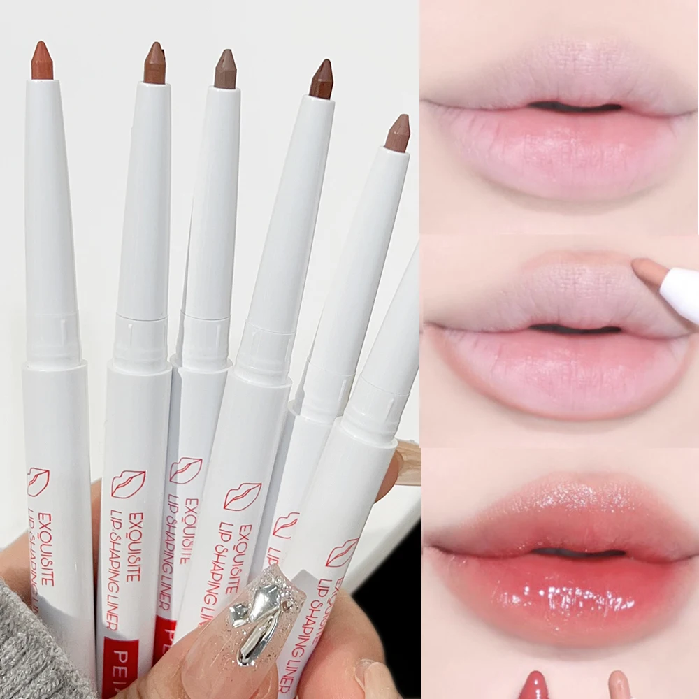 Waterdichte Matte Lipliner Potlood Sexy Nude Bruin Rode Contour Tint Lippenstift Aanhoudende Anti-Stick Cup Lipliner Lippen Make-Up Cosmetisch