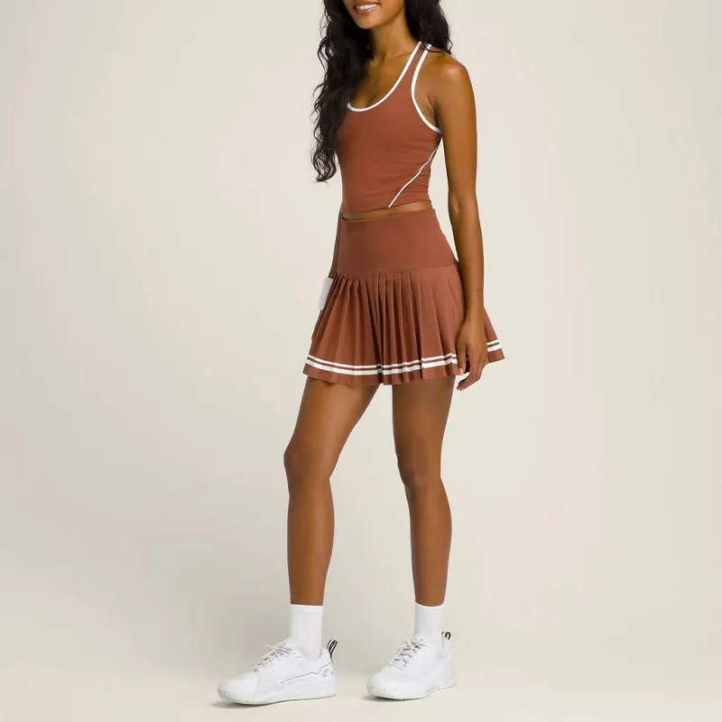 Sportswear Set For Women High-waisted Nude-feel Pleated Skirt, Tennis Skirt, Tennis Outfit Women Women's Golf Wear