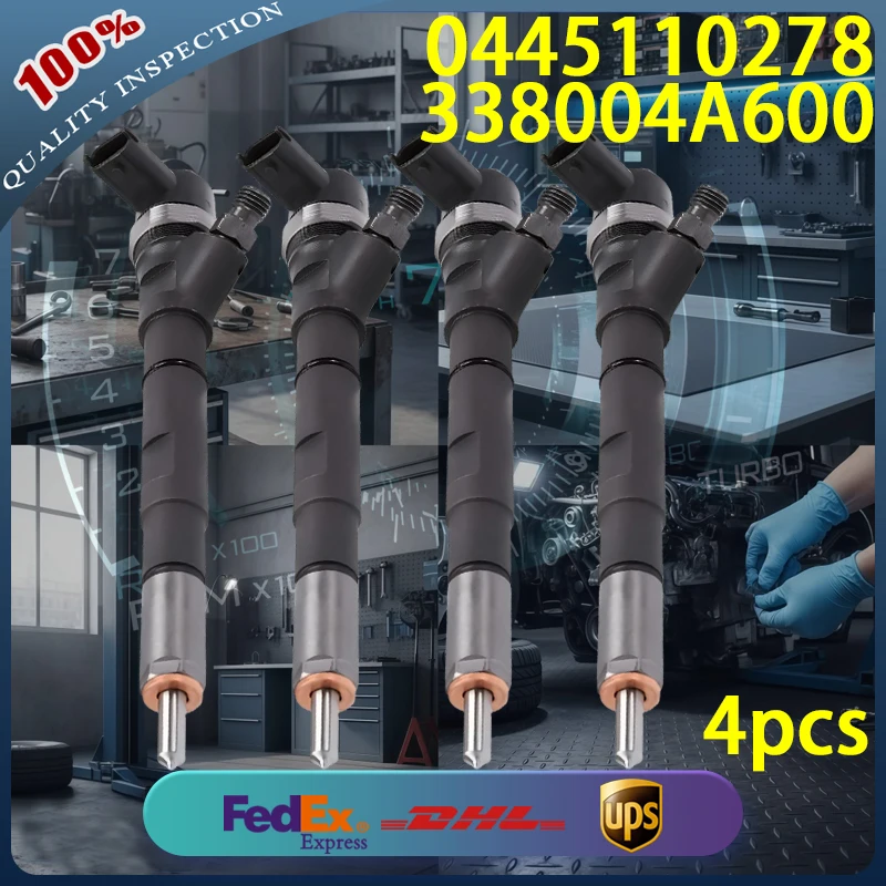 

0445110278 Common Rail Diesel Injector 338004A600 for Hyundai Grand Starex H1 Kia Bong 3 2.5L Diesel Engine 4pcs
