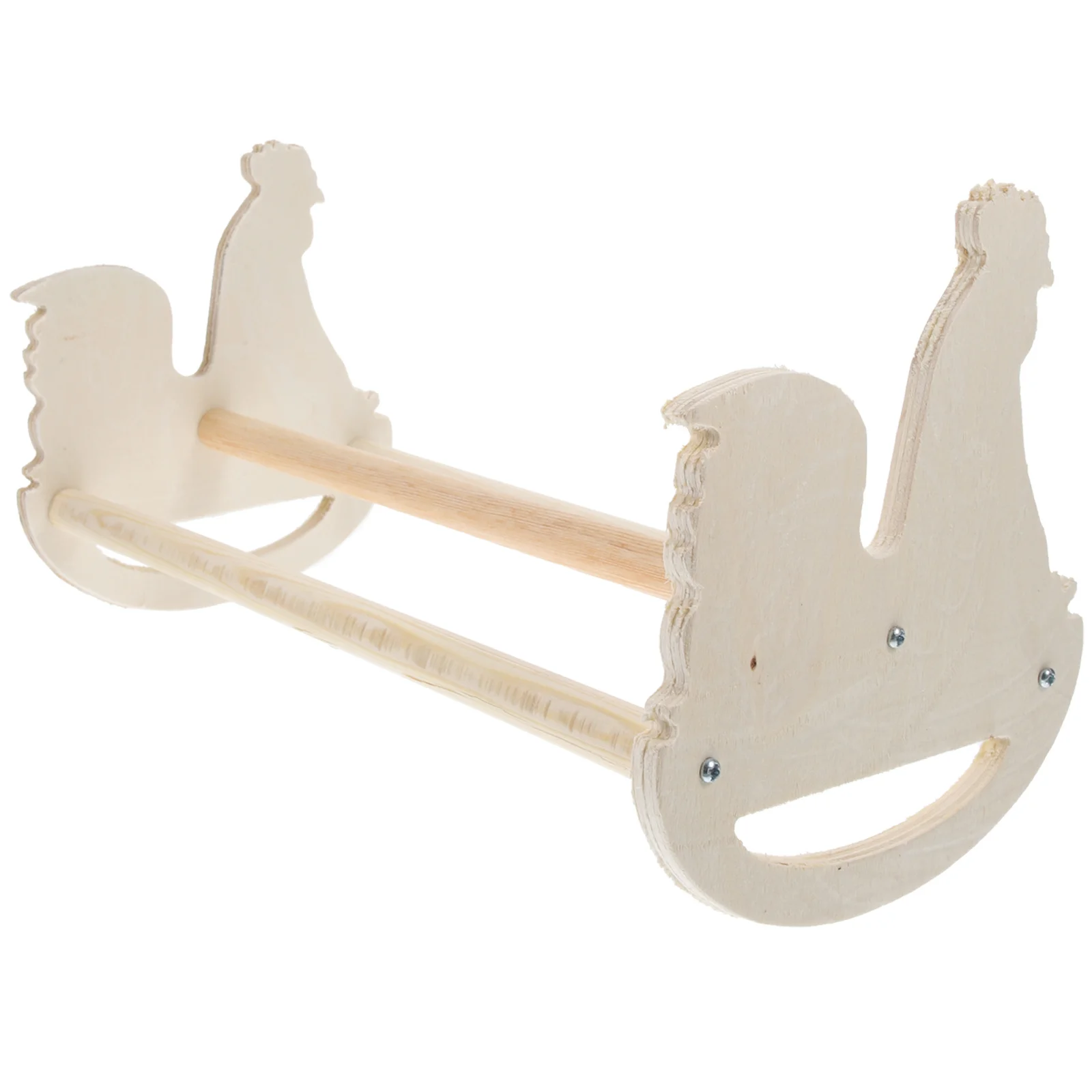 

Chicken Shaped Standing Perch Round Hole Wooden Base Bite Resistant Poultry Play Stand Indoor Hen Roosting Bar Pet