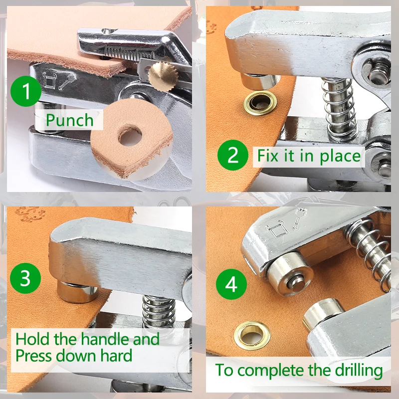 QJH 101Pcs Dual-Purpose Tool Grommet Eyelet Pliers Kit, Portable Grommet/Puncher Hand Press kit for Leather/Belt/Shoes/Cloths