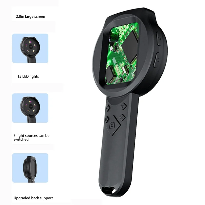 

ABMH-2MP 1000X Magnifying Glass Children's Magnifier 2.8In IPS Screen Portable Repair