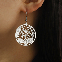 Horus Eye Earrings Stainless Steel Women's Exquisite Retro Egyptian Anker Cross and Goddess Earrings Talisman Jewelry Gift