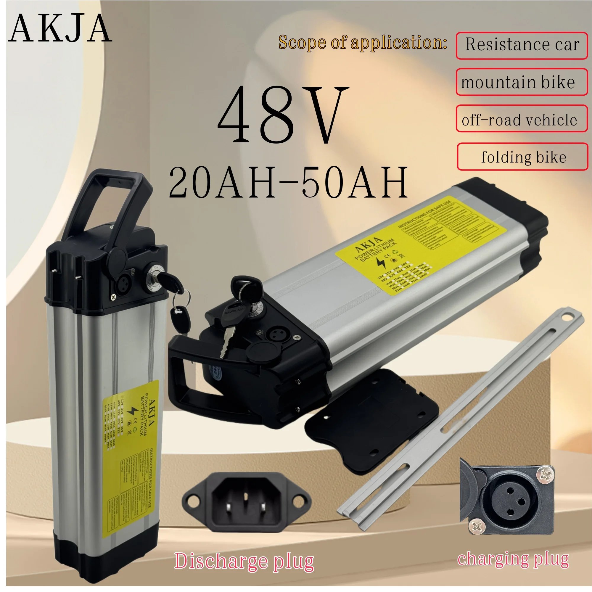 

Air transportation, power assisted bicycle 18650 lithium battery 48V 50AH, suitable for Silverfish motors below 500W-2000W