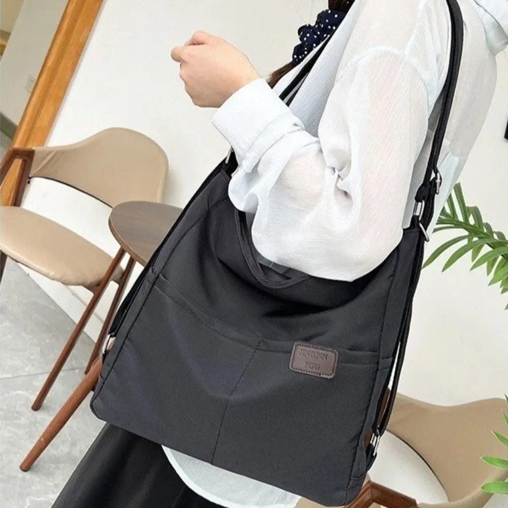 Casual Crossbody Bag Multi-layer Nylon Fabric Tote Bag Waterproof Zipper Closure Versatile Handbag For Women Daily Travel