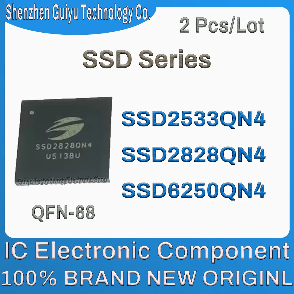 

2 Pcs/Lot SSD2533QN4 SSD2828QN4 SSD6250QN4 SSD2533QN SSD2828QN SSD6250QN SSD2533 SSD2828 SSD6250 SSD QFN-68 IC Chip