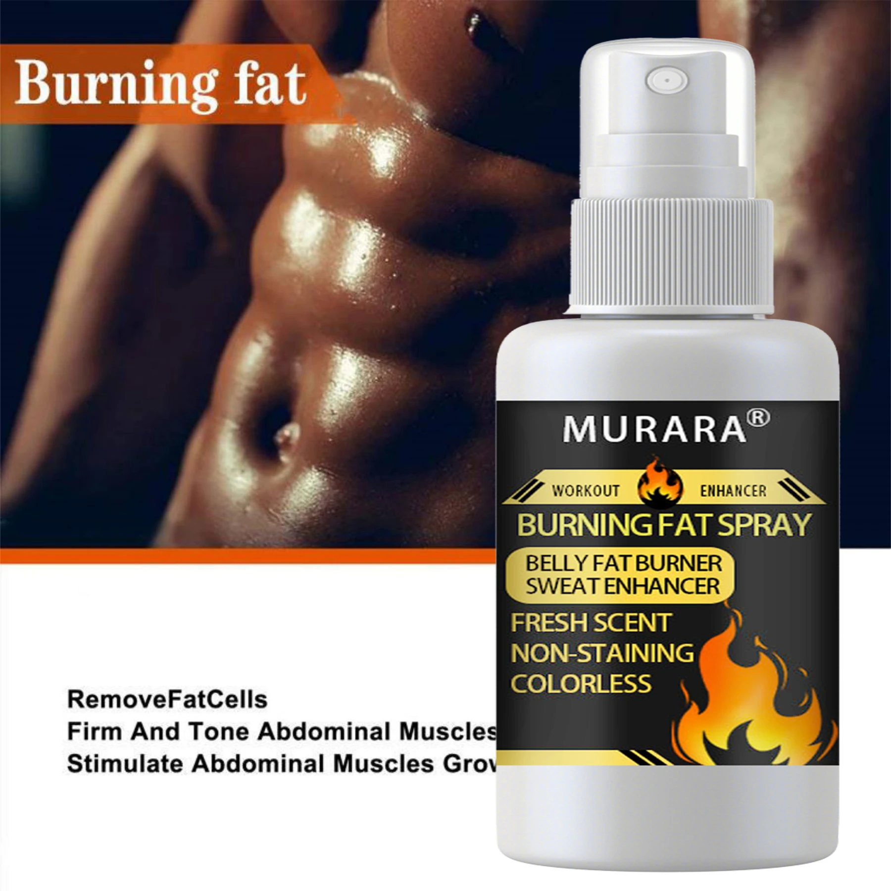 BURNING FAT SPRAY BELLY FAT BURNER SWEAT ENHANCER targets sweat glands to increase perspiration