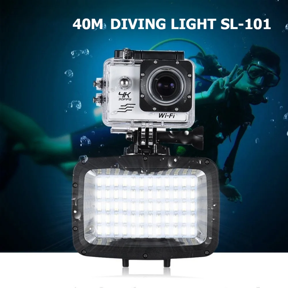 Description Picture 6 of itemSL-101 1800LM 40m Underwater Diving Camera Video Fill 60LED Bright Light for GoPro Photography Lamp Photo Studio Accessories