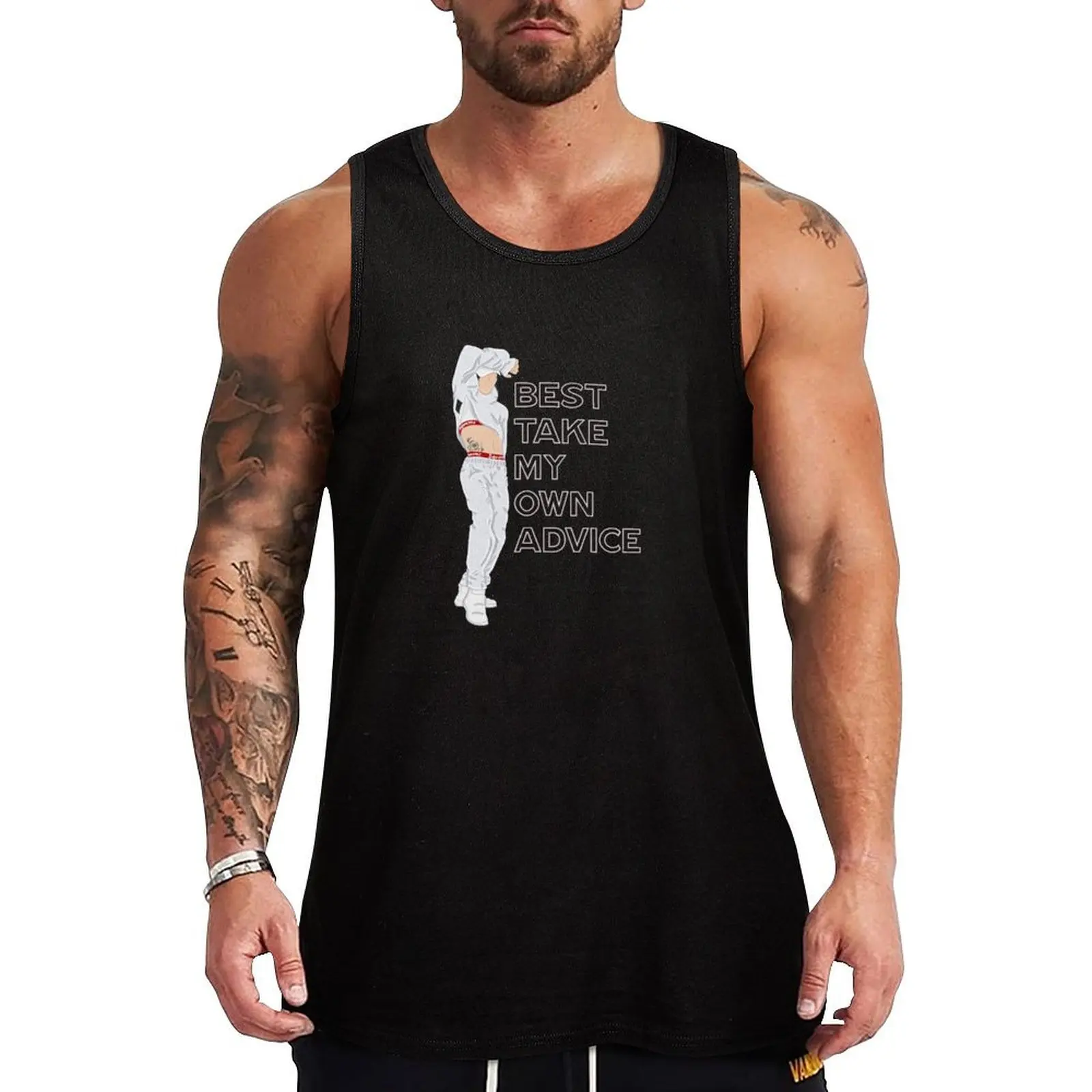 

advice (with text) Tank Top plain t-shirt sleeveless man shirts t-shirts for Men's gym sleeveless gym shirt man fitness
