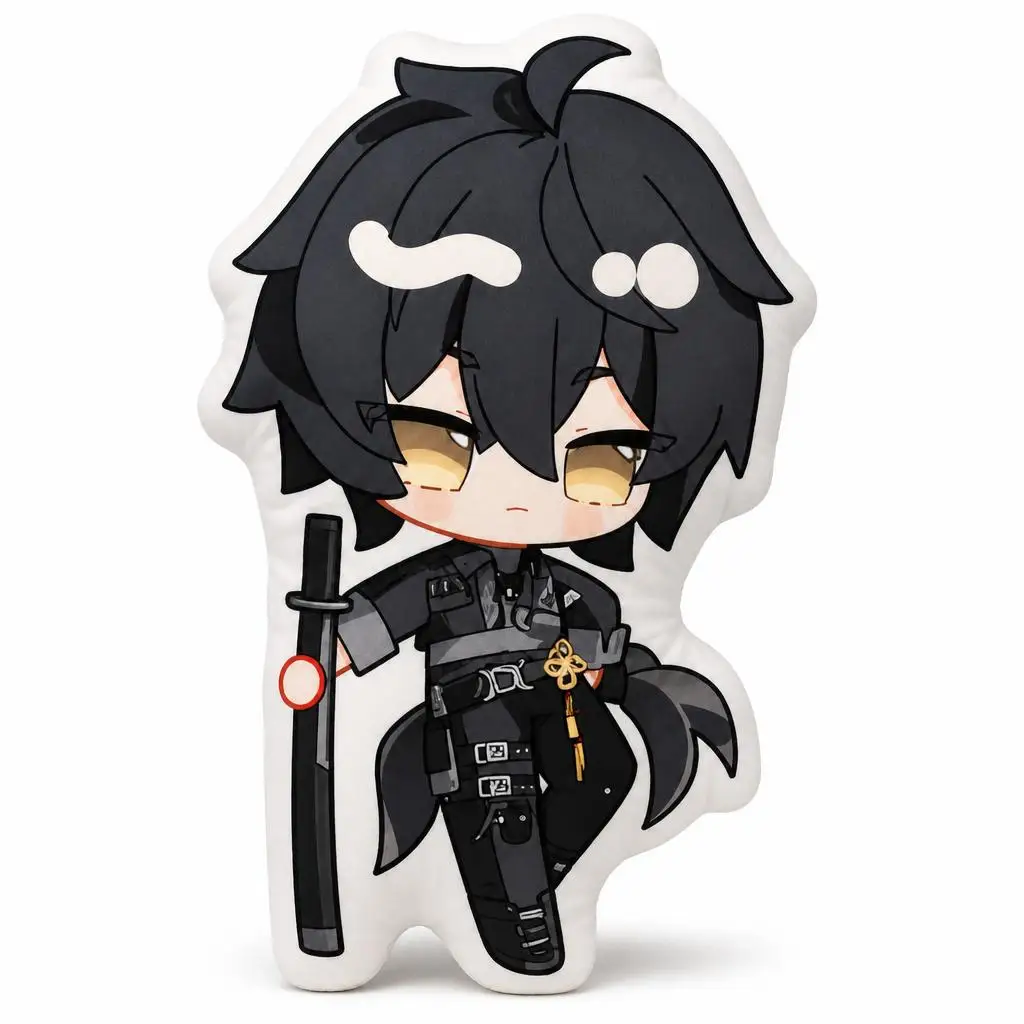 Wuthering Waves Rover Resonator Chibi Anime Gamer Plush Pillow Cushion Irregular Stuffed Throw Pillow Home Decor Gift Sofa Bed