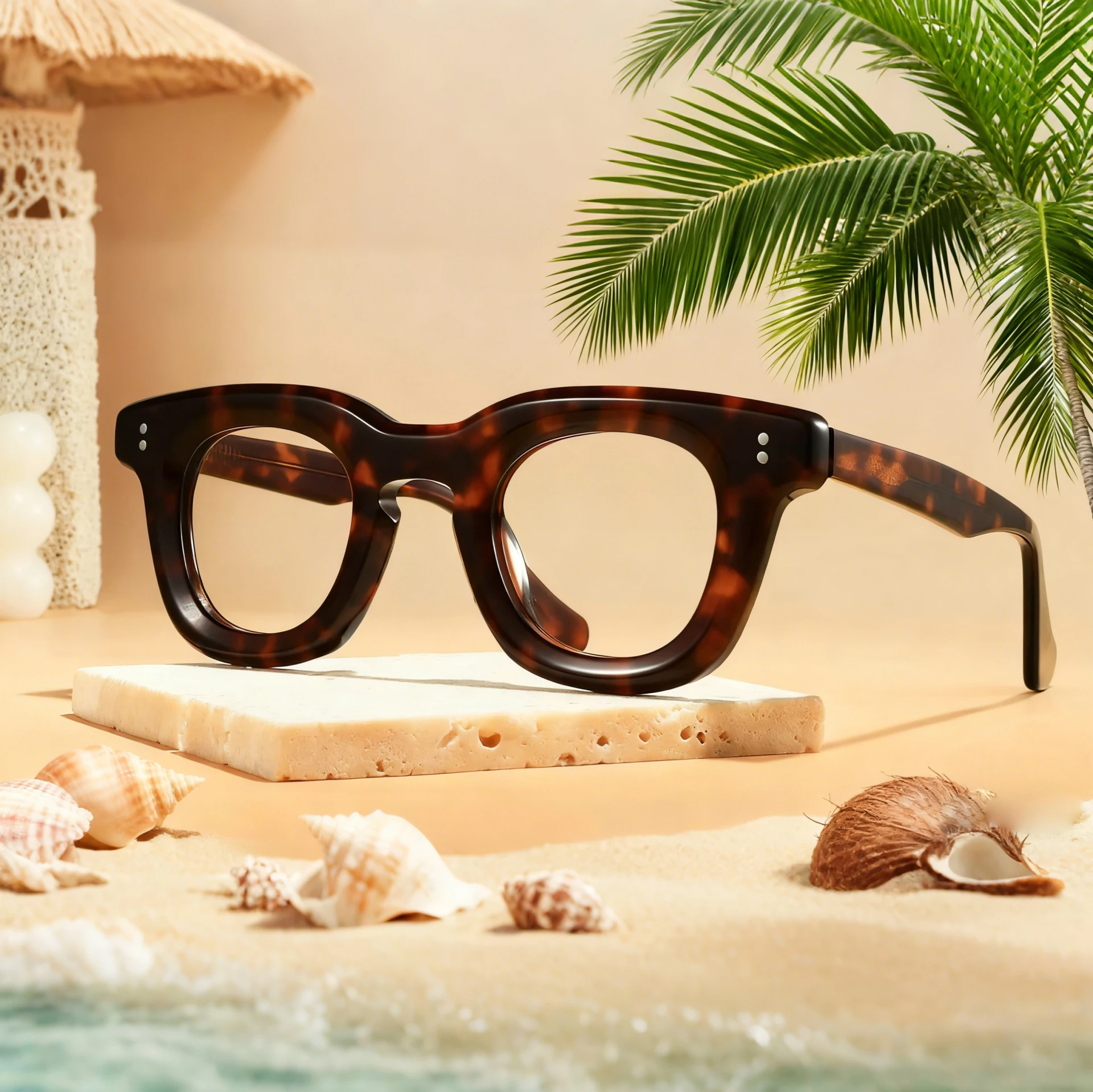 

FYTOO Универсальные квадратные круглые очки в стиле ретро с красной черепахой, унисекс, элегантный стильный узор, прочный пластик, идеальный подарок.