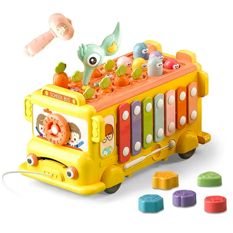 10in1 Multifunction Xylophone Bus Car Educational Toys for Baby Musical Instruments Baby Development Sensory Montessori Toy