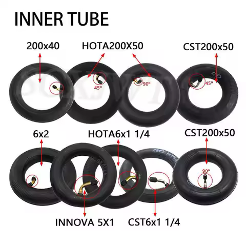 6/7/8/8.5 Inch Inner Tire CST 8.5x2.00-5.5 5x1 Inner Tube with Wheel Straight and Bent Valve Stem for Electric Scooter 200x50