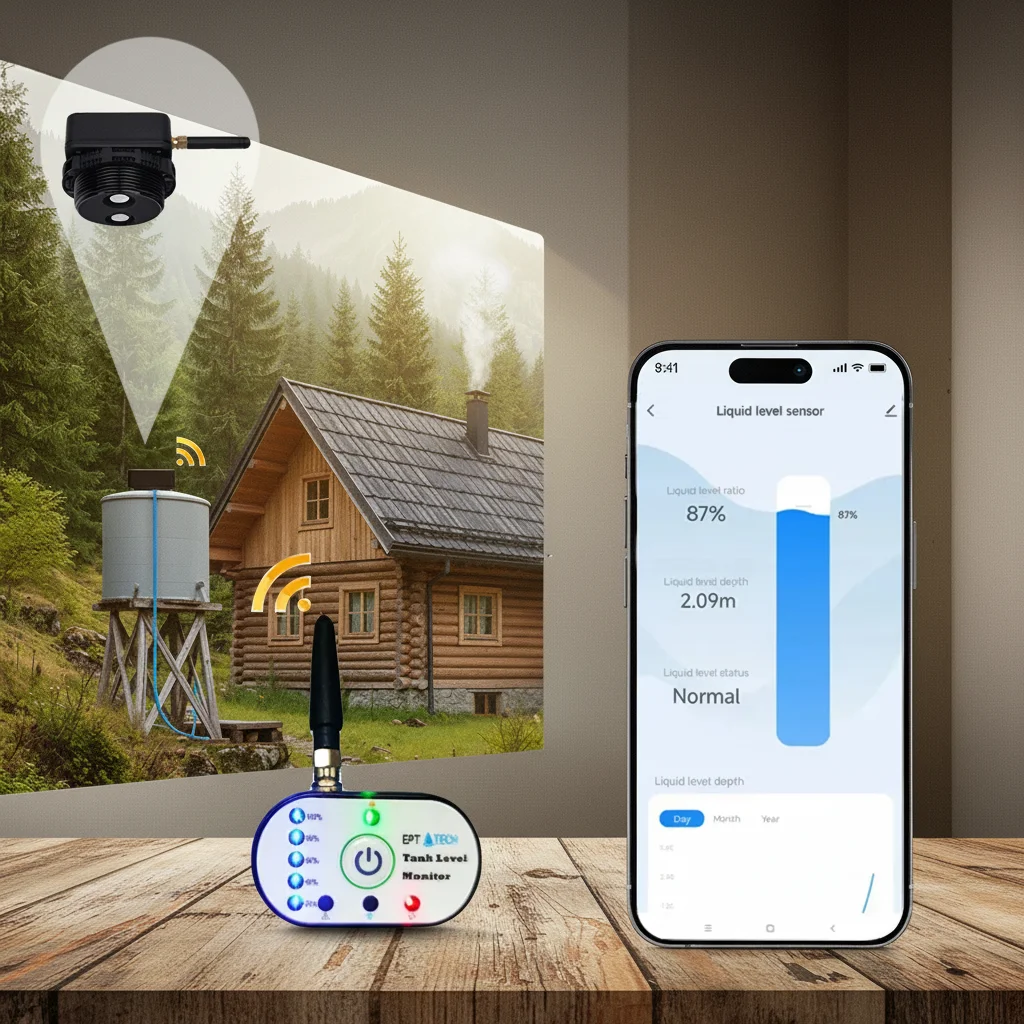 Long‑Distance Remote‑Control Ultrasonic Water Tank Level Indicator, Tuya WiFi Supported Automatic Liquid Level Sensor