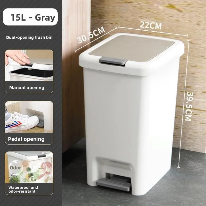 

Large Capaci Foot Pedal Tra Can for Home Use Bedroom Dining Room Batoom Waste Bin with Lid Swivel Caster for Villa