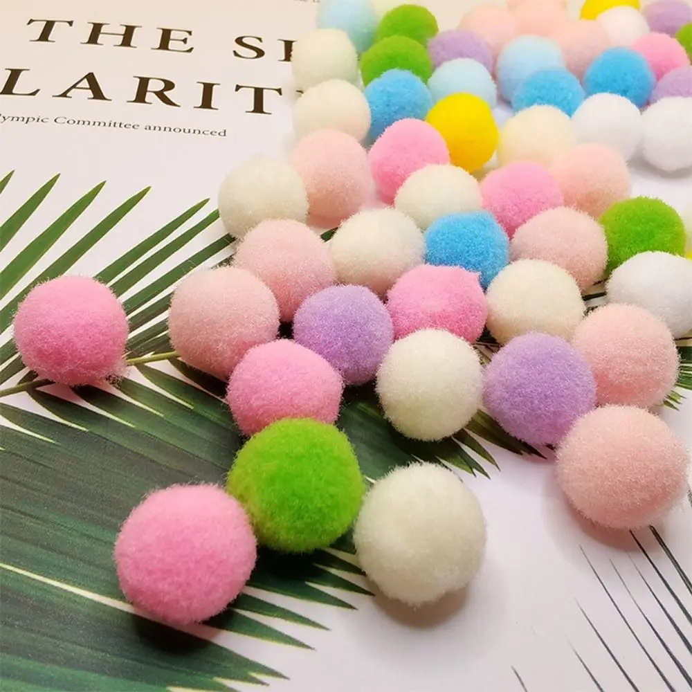 100 pièces bricolage couture artisanat fournitures 10mm pompon boules de fourrure bonbons couleurs bricolage Pom Pom Pom balle moelleux coloré bricolage balle de mariage