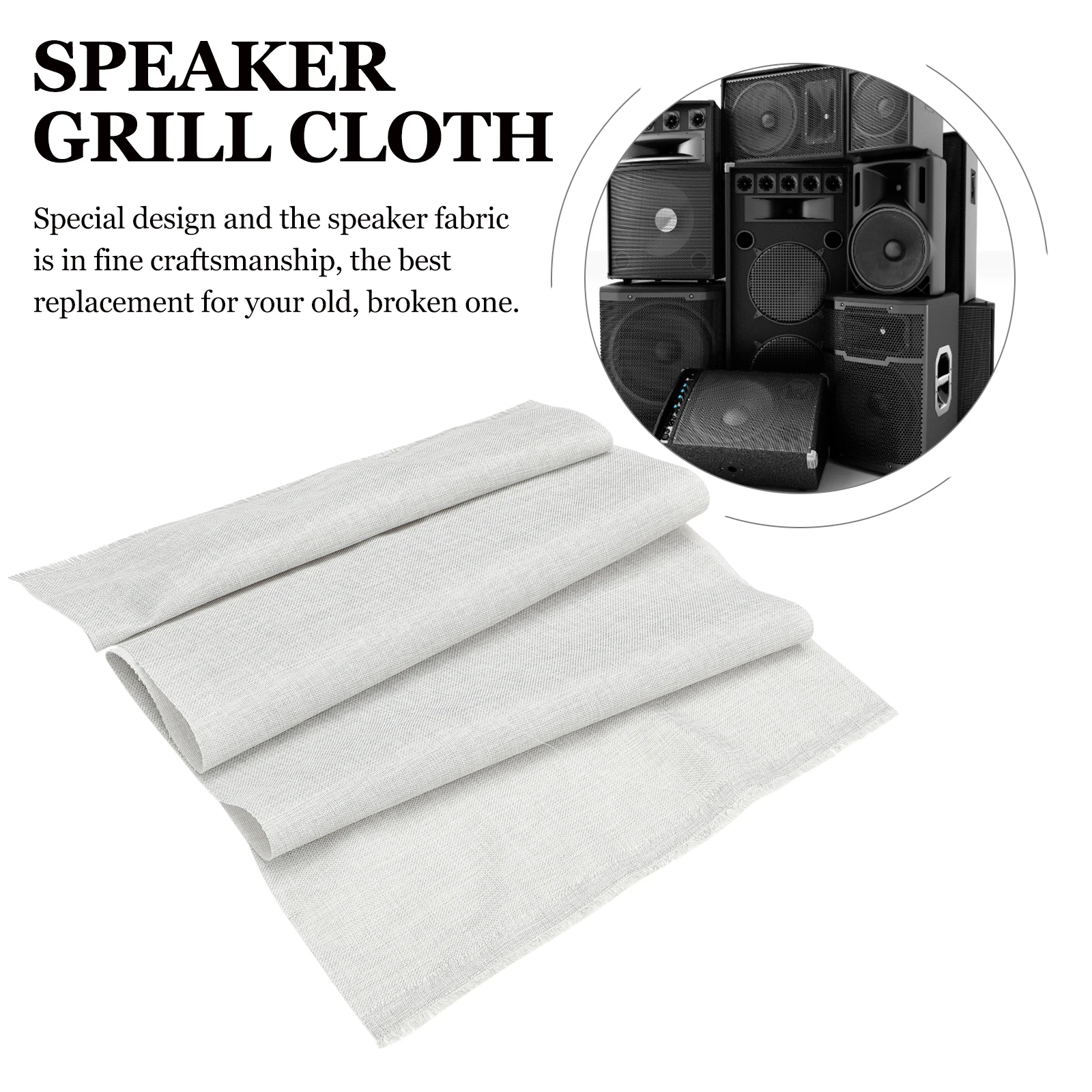 

Linen Speaker Grill Cloth Durable Easy Clean Protective Fabric Mesh for Speakers Stage KTV Boxes Retro Cover Soundproof Acoustic