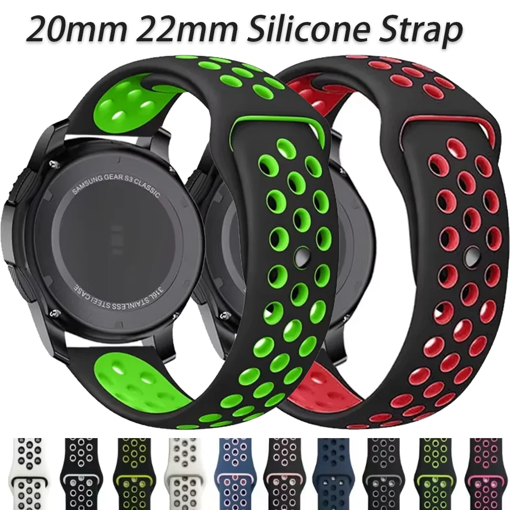 Cinturino in silicone da 20mm 22mm per Samsung Galaxy Watch 7/6/5/4 44mm40mm Huawei Watch GT5 46mm cinturino per Amazfit GTR/Active 2