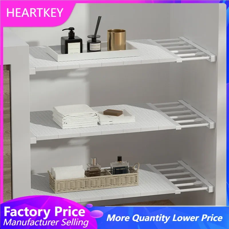 

Adjustable Closet Organizer Storage Shelf Multifunction Organizer Holder Wall Mounted Kitchen Rack Retractable Dividers